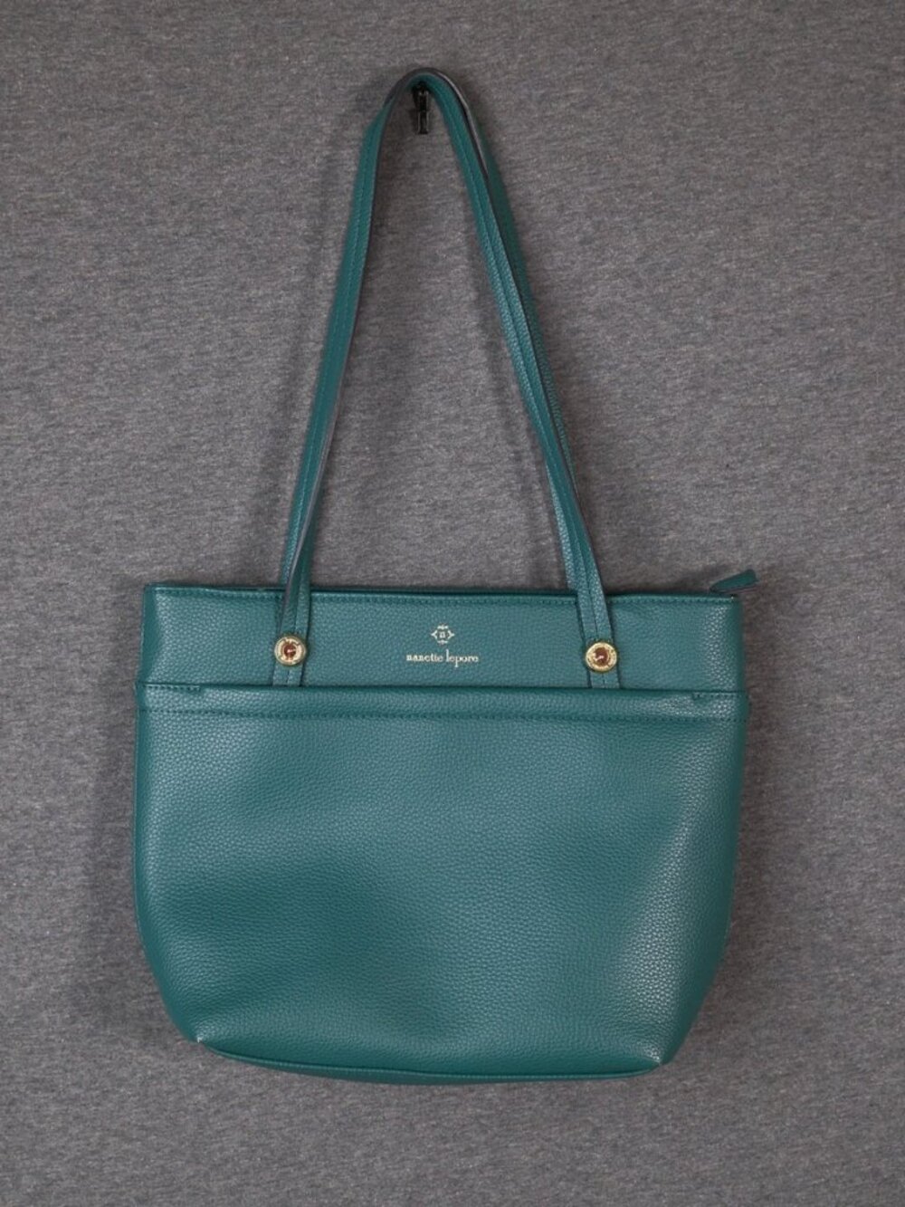 Nanette Lepore Tote Shoulder Bag Green Pebbled Office Siren Minimalist Work